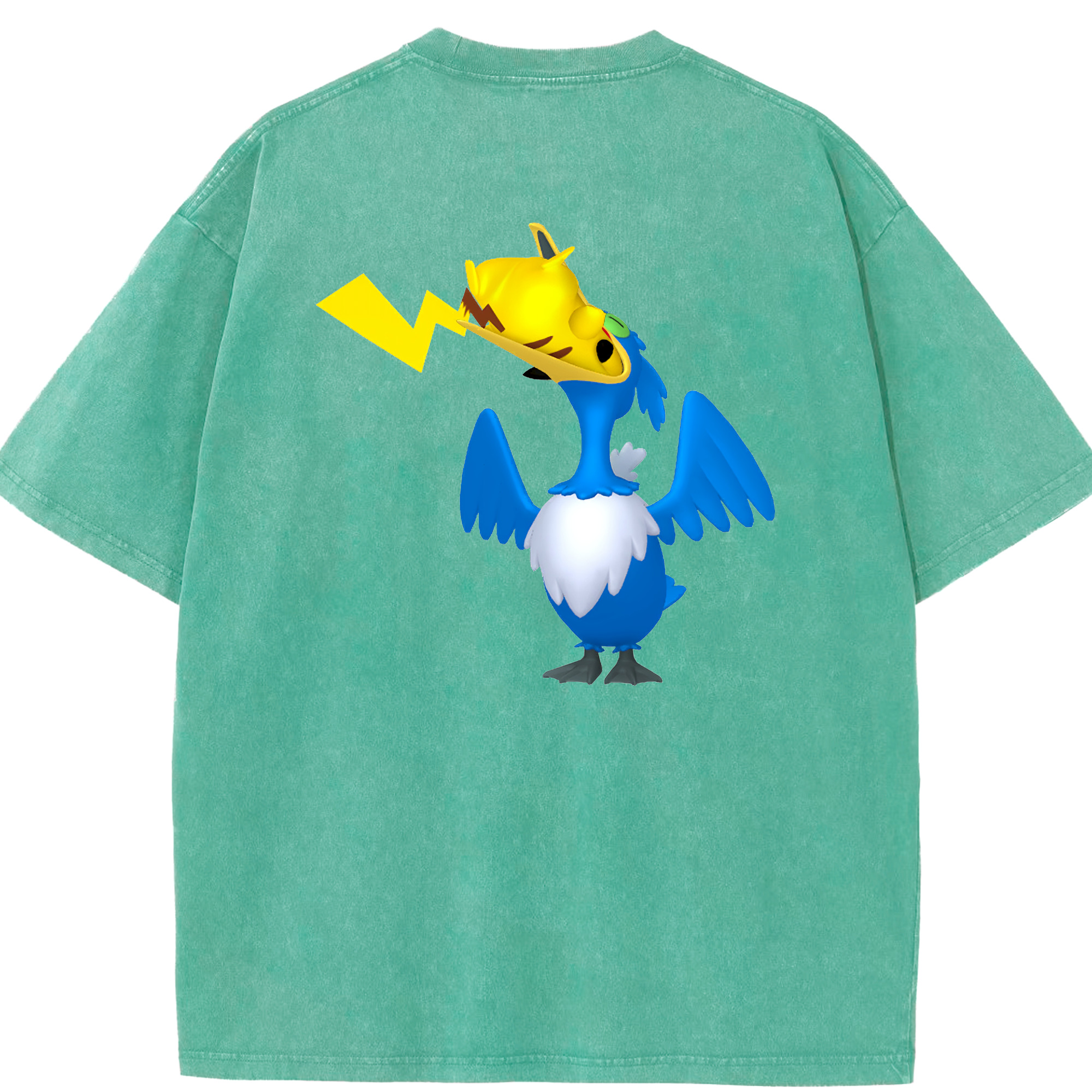 （画像用） ポケットモンスター Pokémon 綿100% ヴィンテージ風 半袖Tシャツ（背面プリント）
